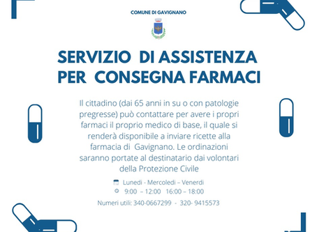 SERVIZIO DI ASSISTENZA PER CONSEGNA FARMACI
