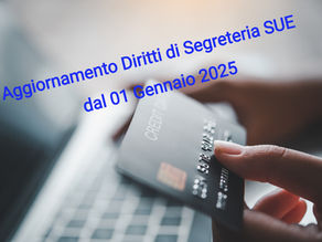 Adeguamento diritti di segreteria del Settore I – Servizio I e II S.U.E. a partire dal 01 gennaio 2025.
