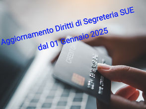 Adeguamento diritti di segreteria del Settore I – Servizio I e II S.U.E. a partire dal 01 gennaio 2025. 