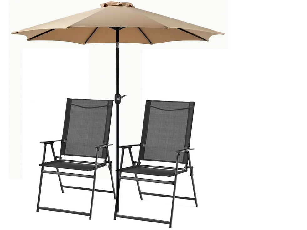 2 Regular Chairs + 1 Umbrella