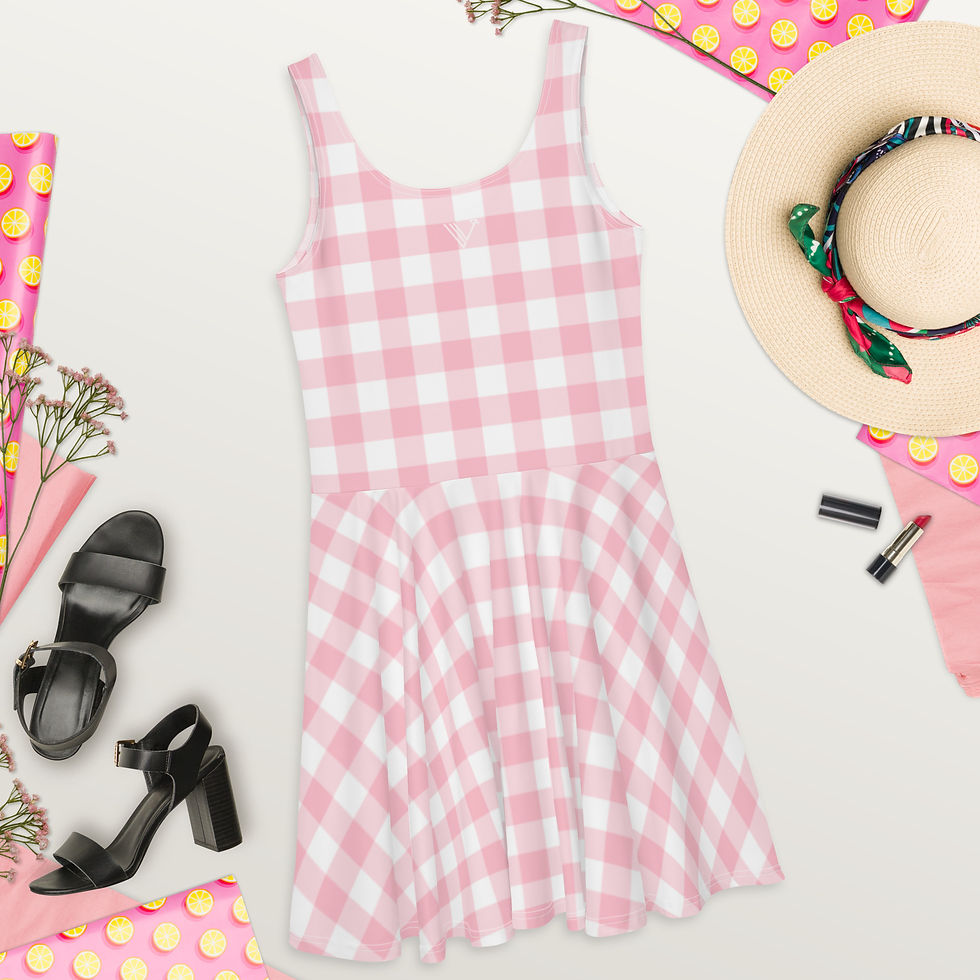 Thumbnail: Veganfornia Barbie - Gingham Flowy Dress