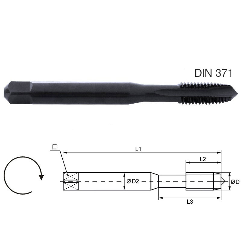 Maschio a macchina, per inox - M10