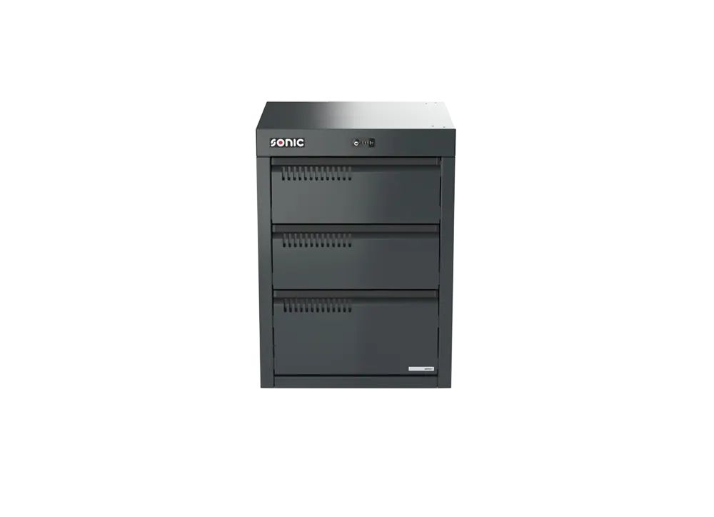 5072018 MSS+ 720mm drawer cabinet with powerbar, 3 drawers, Sonic Equipment