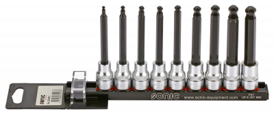 200901 Bit socket hex ball set 3/8'', on rail 9-pcs, Sonic Equipment