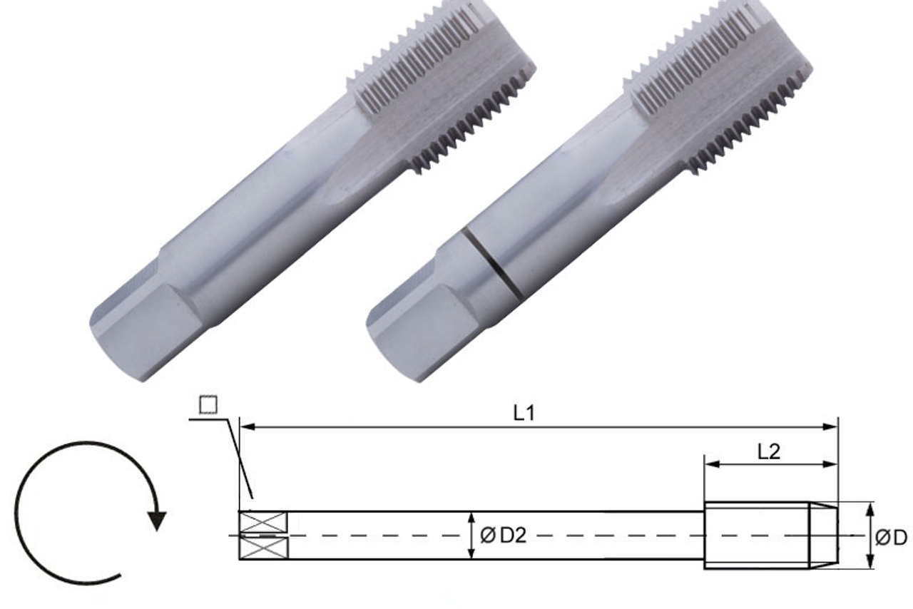 Maschio a MANO, Per mat. ad alta resistenza, G (BSP) (Set 2pz)