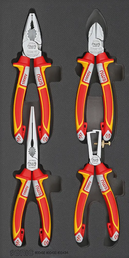 600434 VDE Pliers set SFS 1/3, 4-pcs, Sonic Equipment