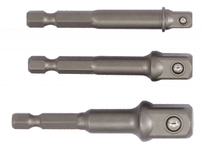 100301 Adaptors for drills, 1/4''DR, 3-pcs, Sonic Equipment