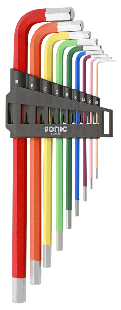 600925 9pcs Extra long Hex key set color, Sonic Equipment