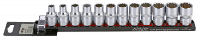 301203 Socket 1/2'', 12 pt. set on rail 12pt.cs, Sonic Equipment