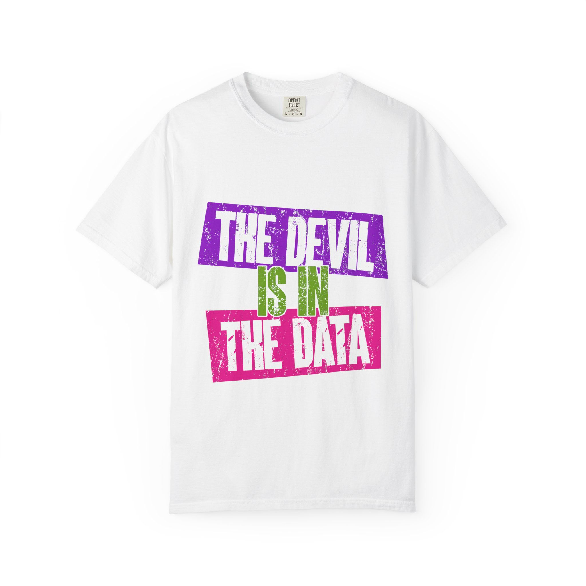Devil in the Data Unisex Garment-Dyed T-Shirt - Fun Tech Tee for Data Lovers