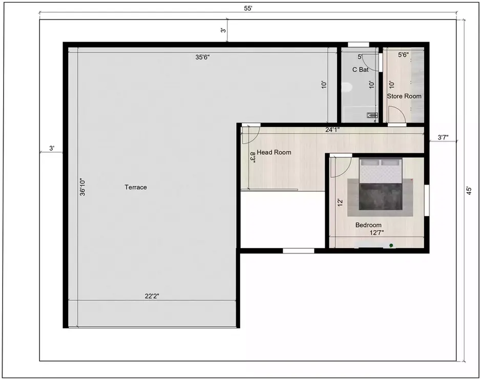 55 45 feet house plan duplex north facing plot Terrace floor plan