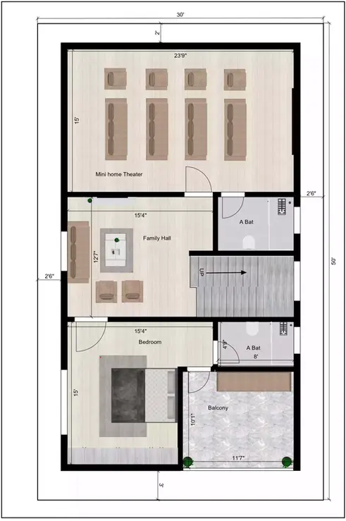 30 x 50 house layout plan duplex 2nd floor plan