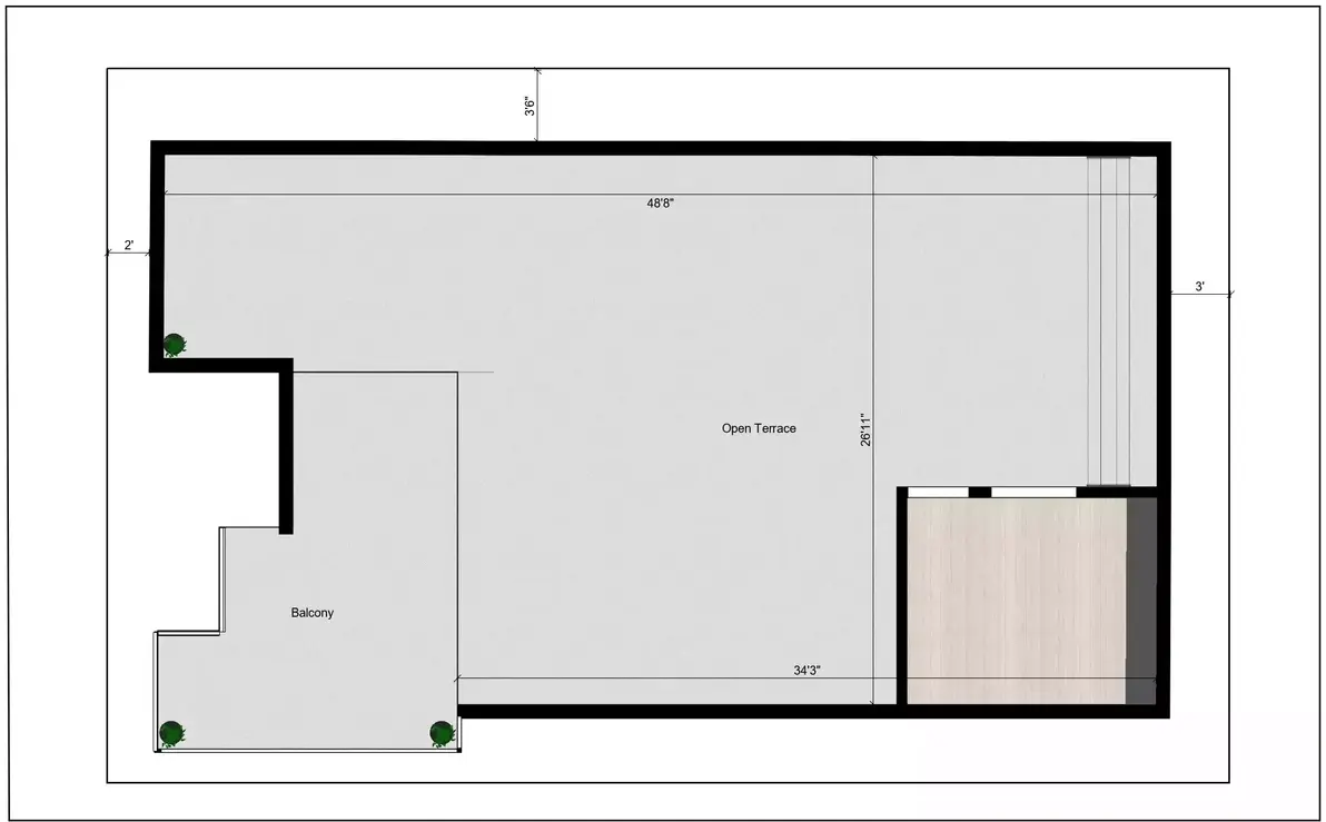55 * 35 house plan 3bhk west facing with 2bhk rental house plan Terrace floor plan