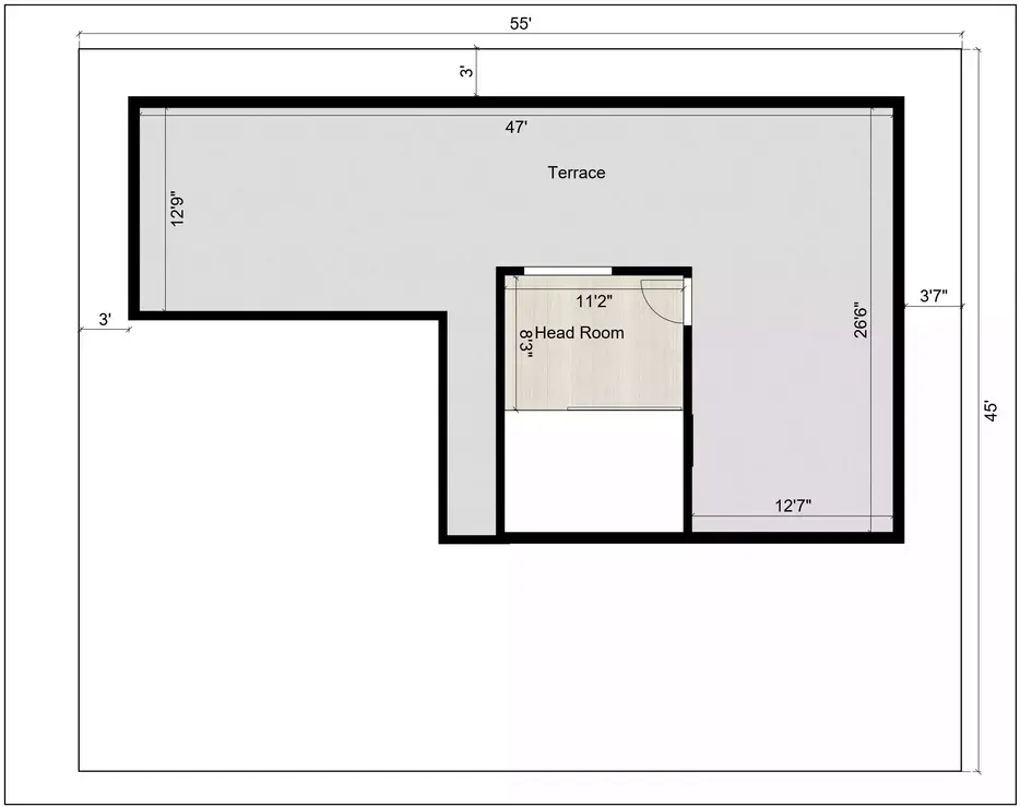 55 45 house plan north facing with vastu plot facing the north direction Terrace floor plan