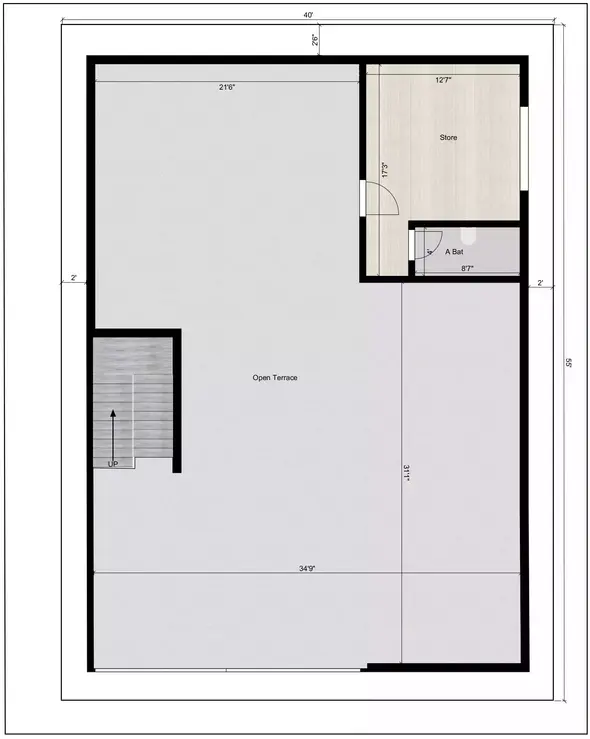 40’x 55’ feet and facing in North direction and here this is plan With G+3 floor terrace Floor plan