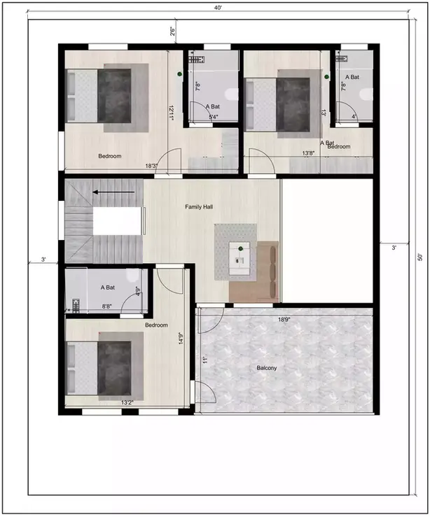 40 50 house plan east facing duplex plan of the Residential building 1st floor plan