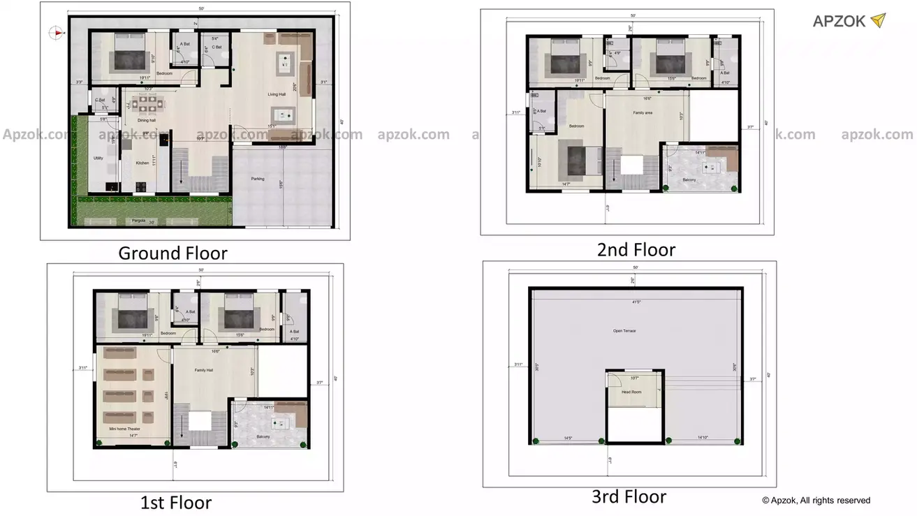 50 40 duplex house plans with car parking east facing, ensuring an optimal design