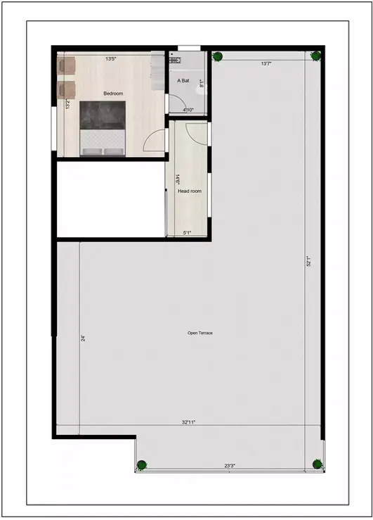 40 * 60 duplex house plan south facing with Arabic Western style Terrace floor plan