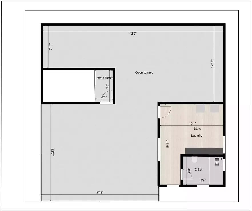 50 * 45 house plan duplex west facing plot, incorporating a G+2 floor layout Terrace floor plan