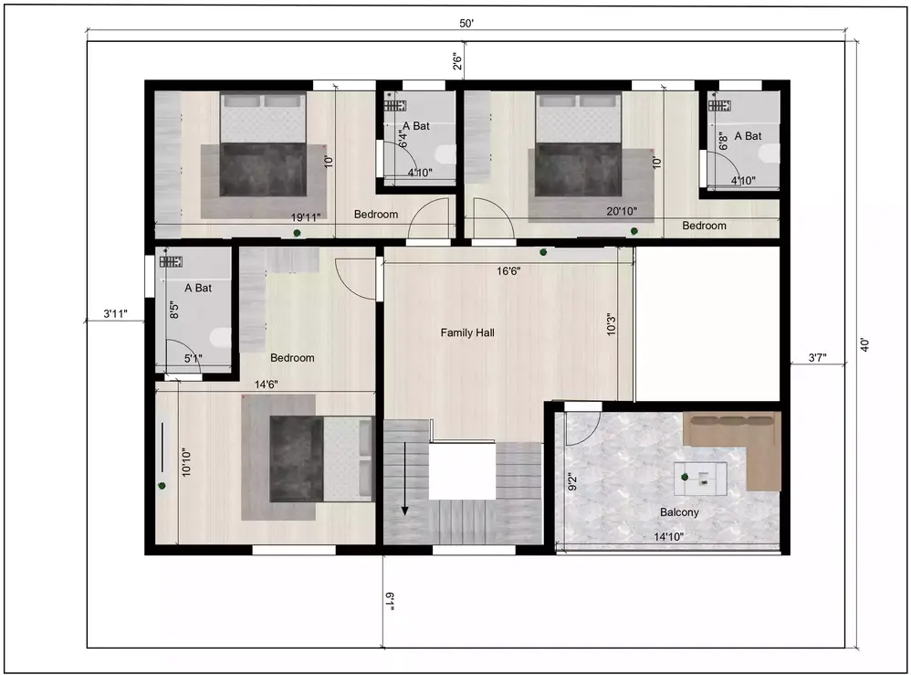 50 40 east facing duplex house plan, facing east, embracing both elegance and functionality across its G+3 floors 1st floor plan