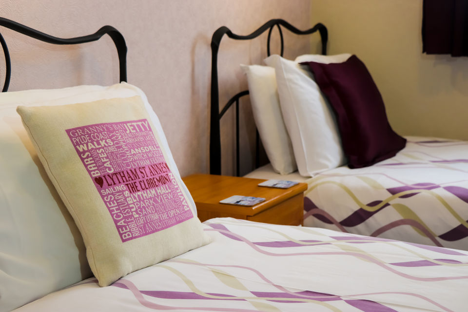 Two single beds in the twin room at The Claremont St Annes