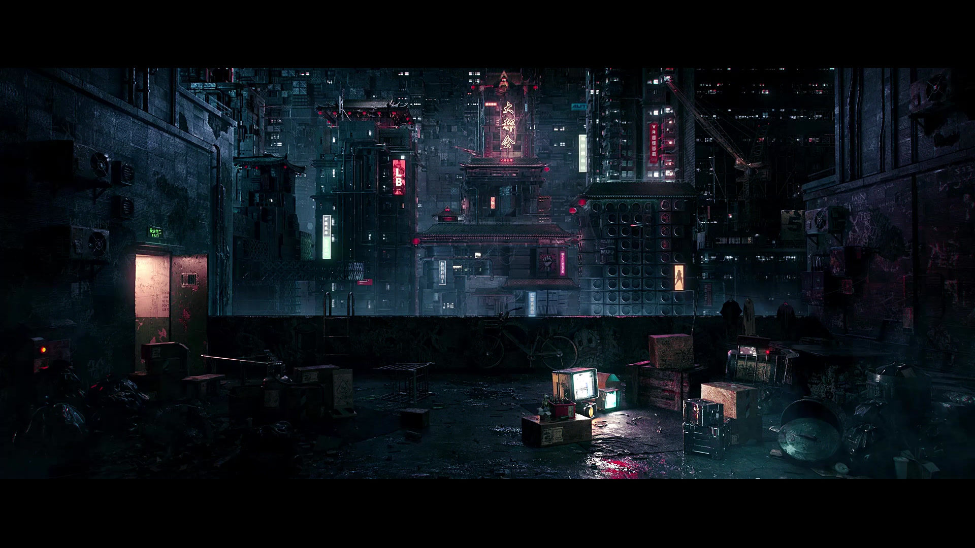 Dark City Digital Art Loop