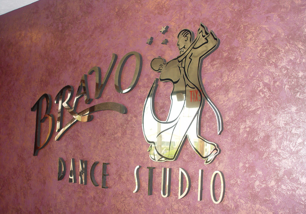 Bravo Dance Studio logo at front entrance in Louisville, Kentucky.