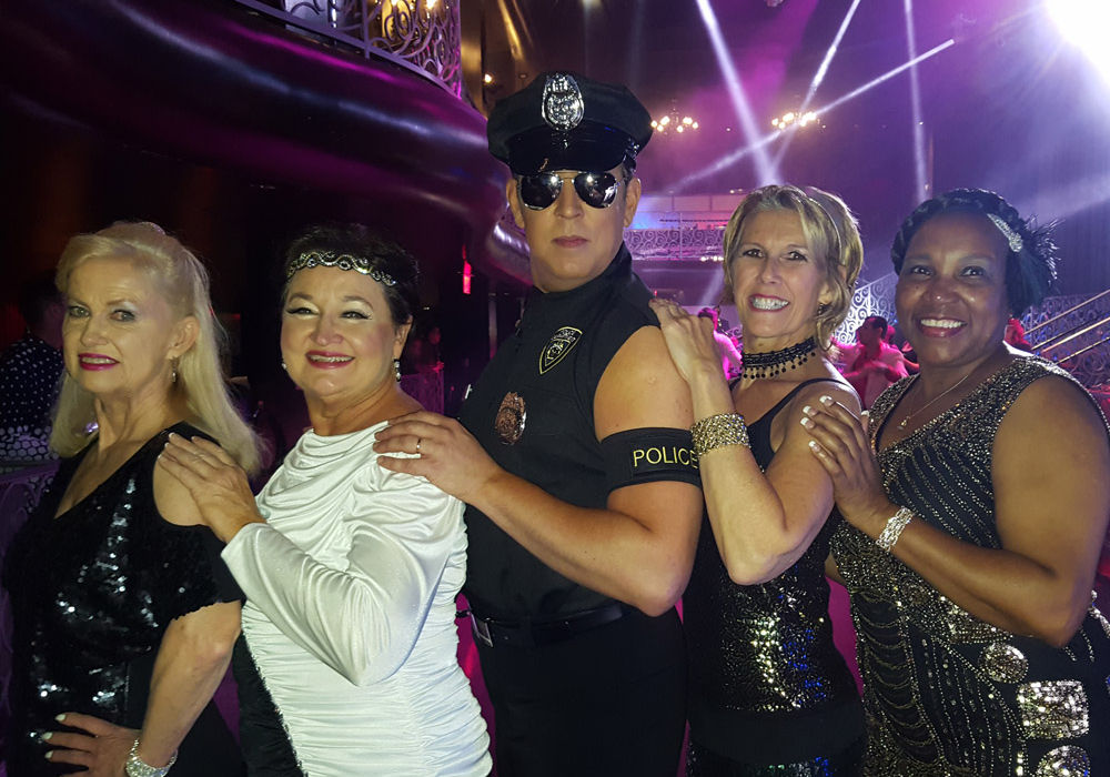 Dancers ready for night dance style at Las Vegas competition.