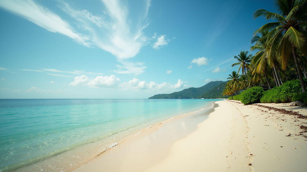 Panoramic view of a serene beach on Koh Phangan