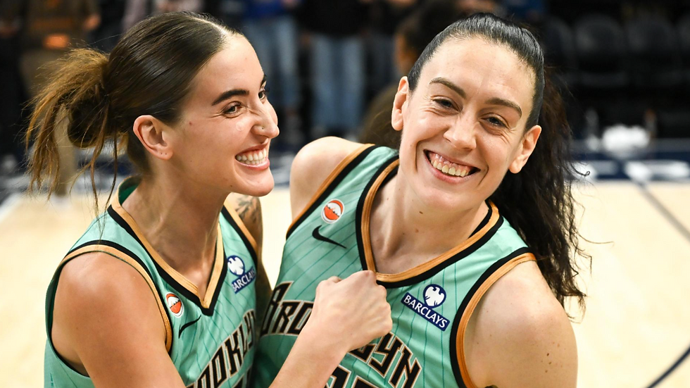 Liberty forwards Anneli Maley and Breanna Stewart during Game 1 of the WNBA Playoffs. (Photo Credit: ESPN.com)