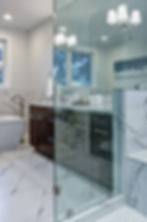 white marble bathroom modern remodel
