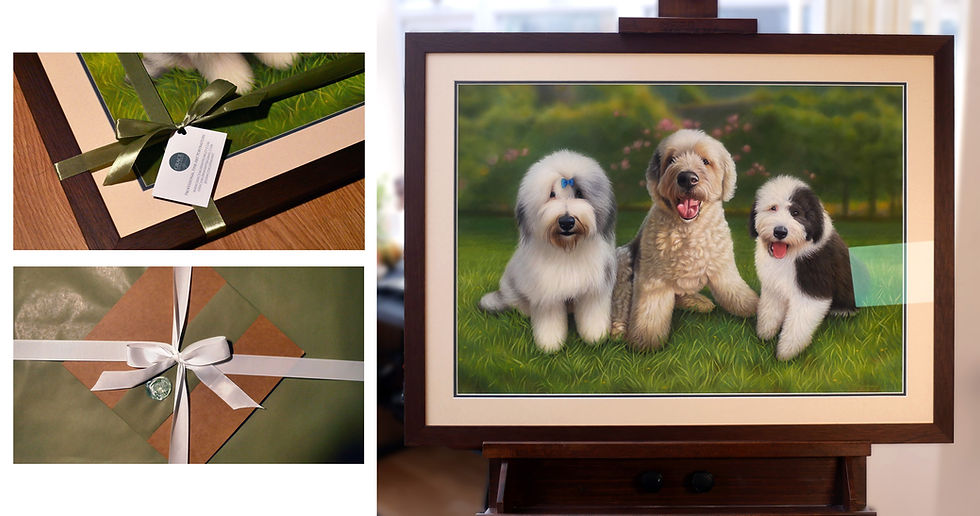 Delilah, Derek & Dave Framed & Giftwrapped