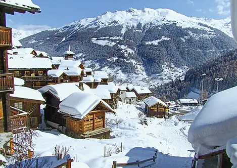 Grimentz, village typique montagnard des Alpes Suisses.