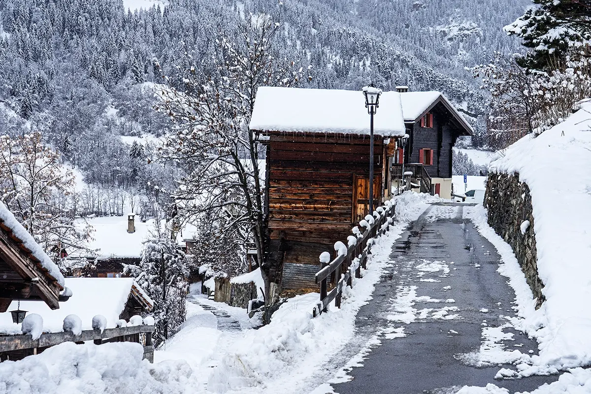 Vissoie, village du Val d'Anniviers, alpes Suisses