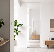 Clear White Glass Conceal Door Singapore