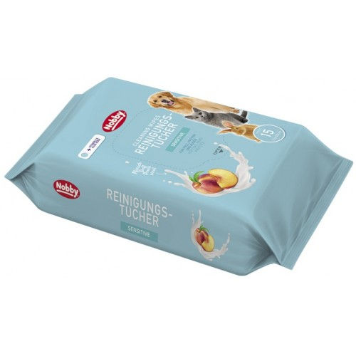Мокри кърпи за кучета, котки и гризачи с праскова NOBBY 15 броя (57180)