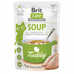 Деликатесен пауч за котки Brit Care супа с пуешко месо, БЕЗ зърнени култури​​​​