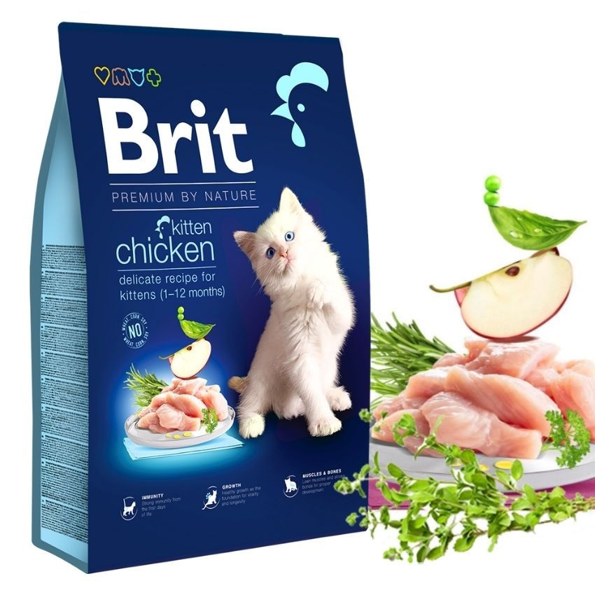 Суха храна Brit Premium by Nature Кitten за малки котки, с пилешко