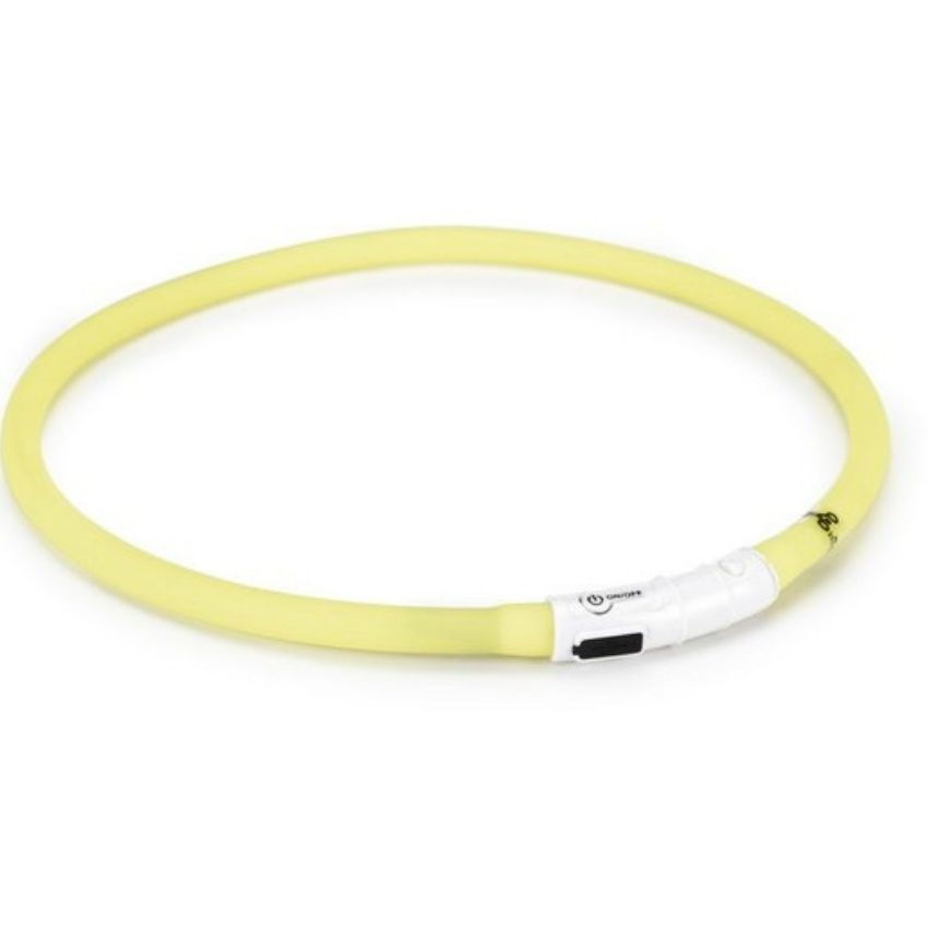 Светещ нашийник за куче Beeztees Silicone safety Dogini с USB – Син 70 см х 10мм