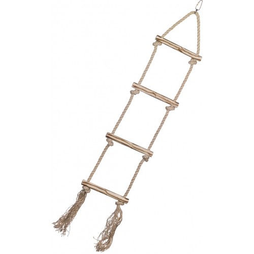 Дървена стълба със сезалено въже, играчка за папагал - 80 x 16,5 cm, NOBBY