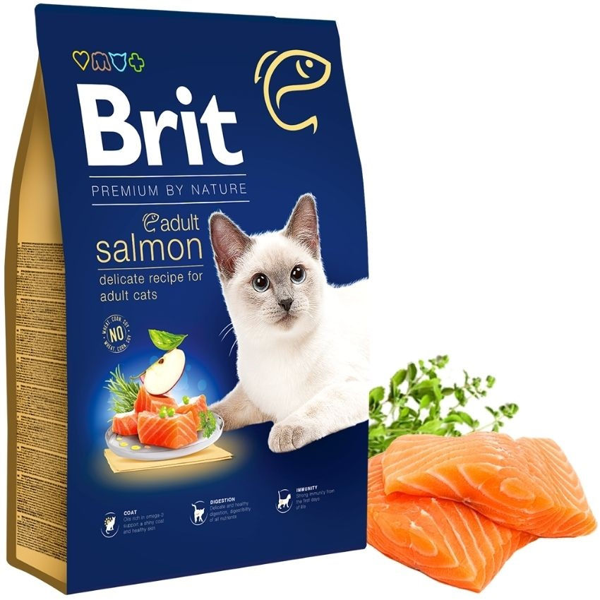 Суха храна Brit Premium by Nature за котки със сьомга