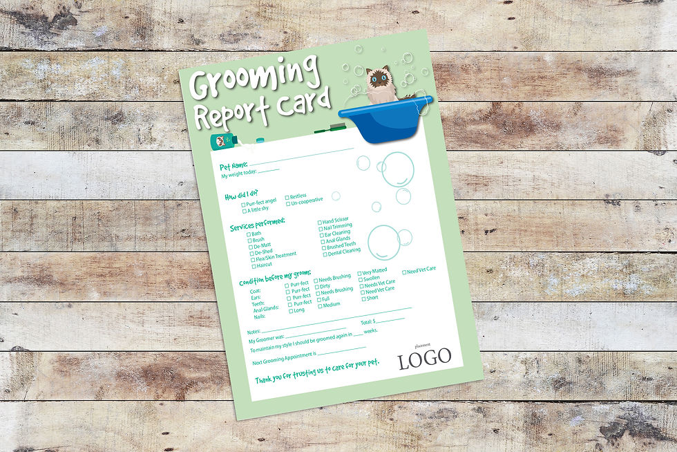 Cat Grooming Report Card