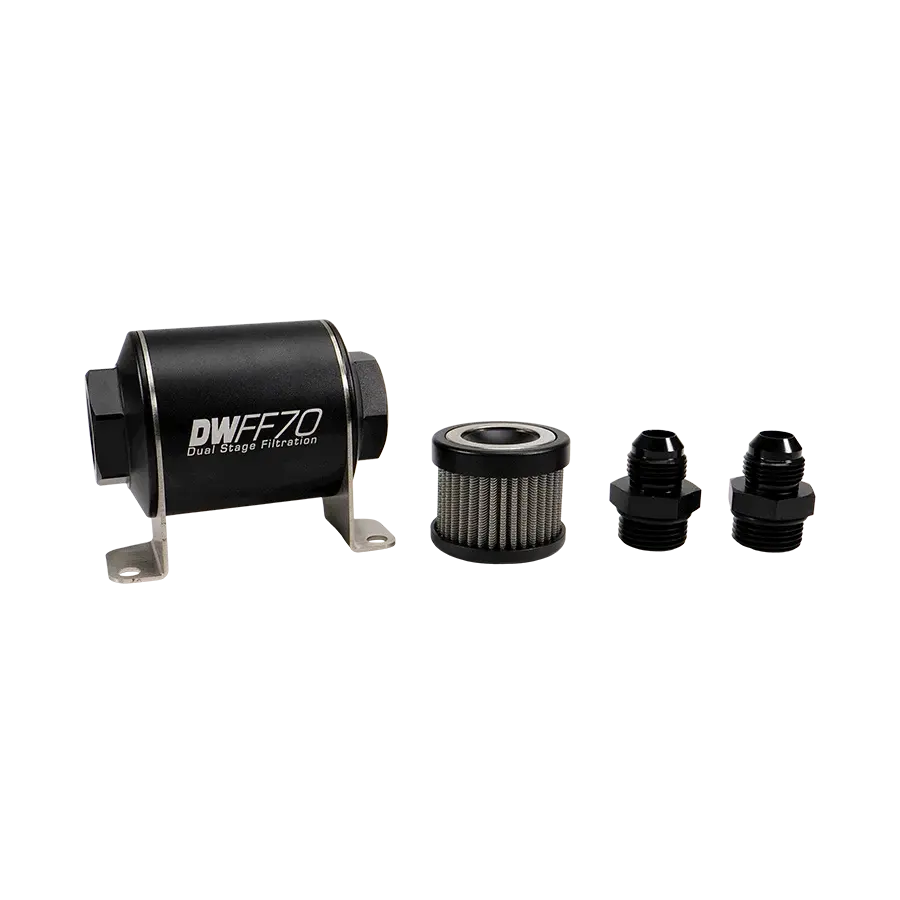 70mm In-Line Fuel Filter by DeatschWerks -5 Micron, -8AN