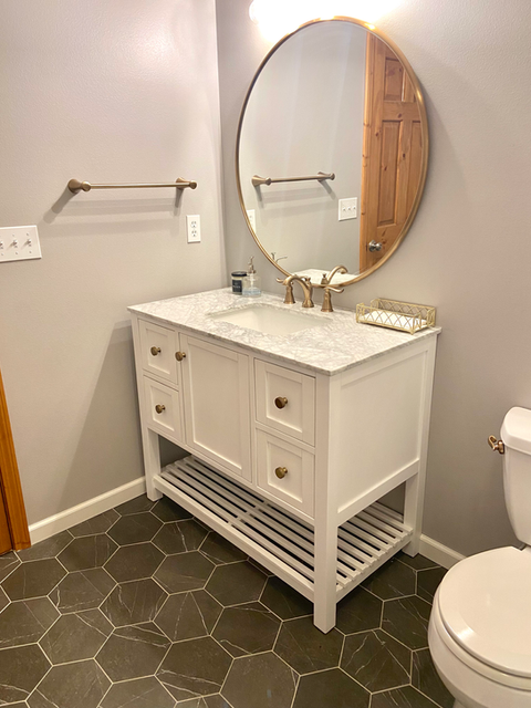 Lindell's bathroom flooring.heic