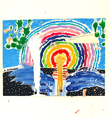 Tela abstrata colorida representando retomada e transformação emocional