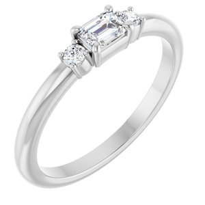 Platinum 1/3 CTW Natural Diamond Stackable Ring
