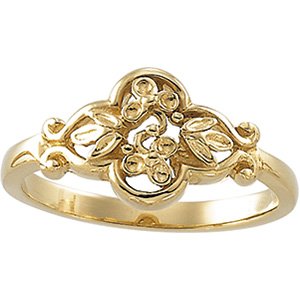 18K Yellow Floral Ring