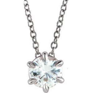 Platinum 3/4 CT Natural Diamond Solitaire 16-18 Necklace"