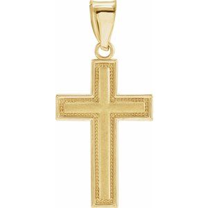 14K Yellow 20x13 mm Cross Pendant