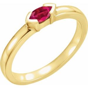 14K Yellow Natural Ruby Family Stackable Ring
